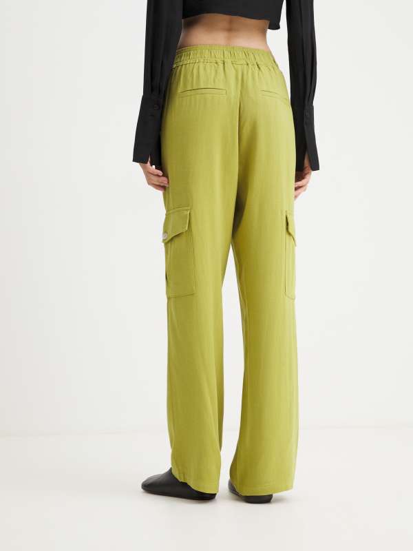 Женские брюки карго BLN929/4224009, желто-зеленый MAISON DAVID купить по оптовым и розничным ценам