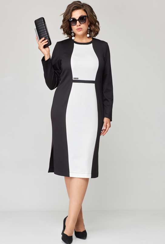 Платье EVA GRANT 7268 бело-чёрный EVA GRANT купить по оптовым и розничным ценам