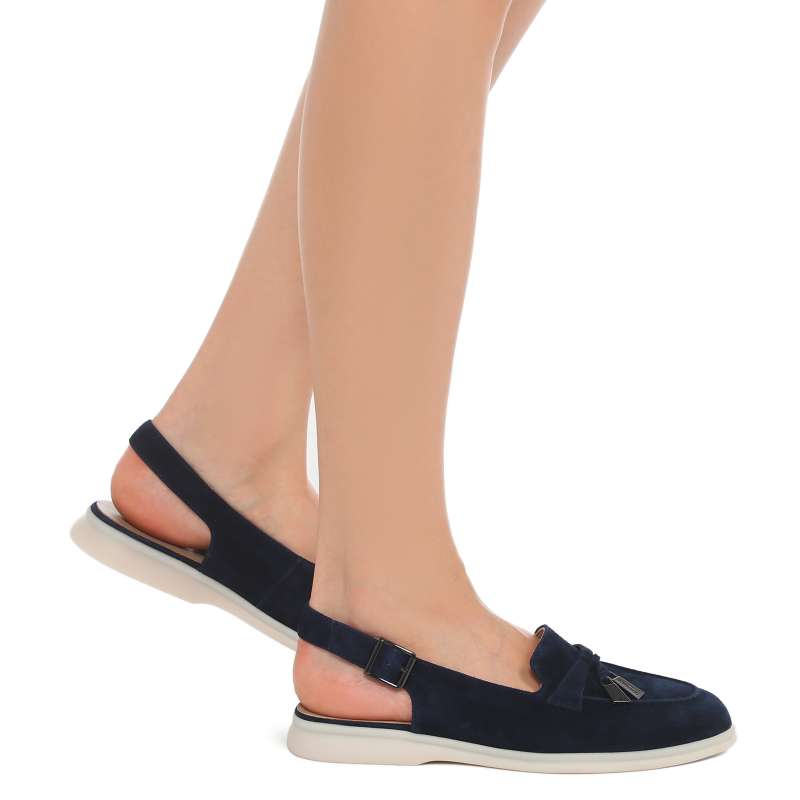 Женские лоферы с открытой пяткой (слинг-бэк) 9363-20W-S/3393009, темно-синий TENDANCE купить по оптовым и розничным ценам