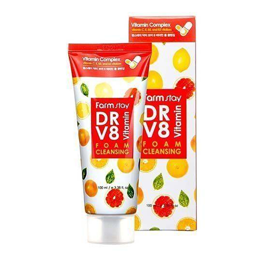 Пенка для умывания / DR.V8 VITAMIN CLEANSING FOAM 100 мл FARMSTAY купить по оптовым и розничным ценам