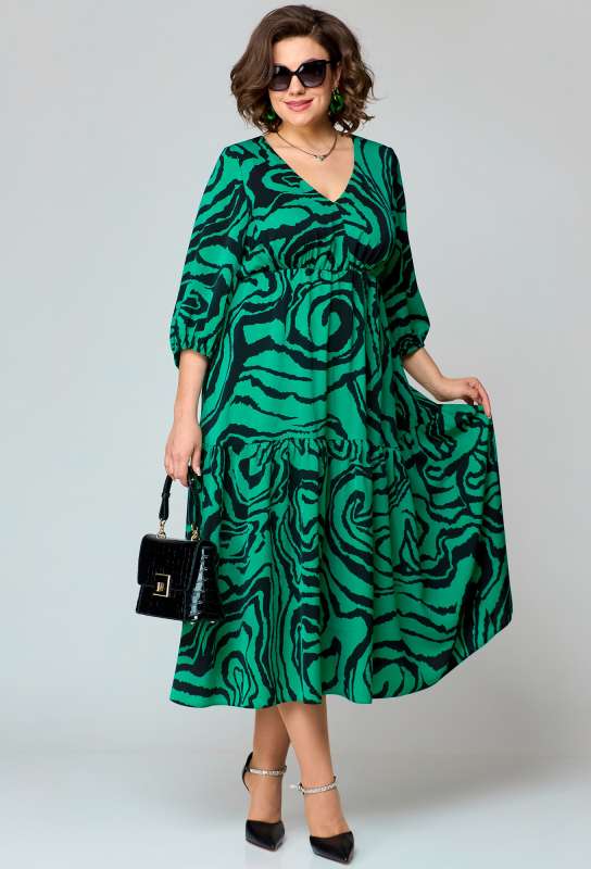 Платье EVA GRANT 7235 зелёно-чёрный EVA GRANT купить по оптовым и розничным ценам