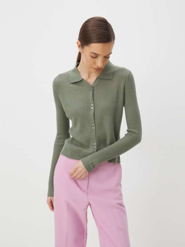 Женский кардиган 30W026/3721245, серо-зеленый MAISON DAVID купить по оптовым и розничным ценам