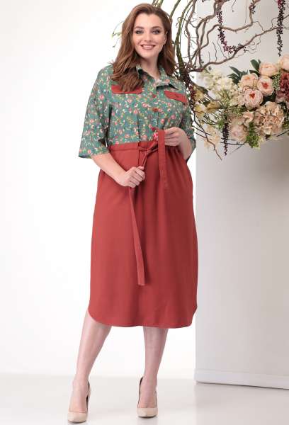 Платье Michel Chic 2011 терракот-зеленый Michel Chic купить по оптовым и розничным ценам