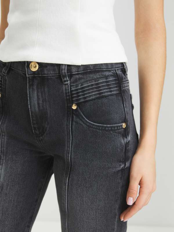 Женские укороченные джинсы BLACK STONE WASH 77PAB5C5/4105500, темно-серый JUST CAVALLI купить по оптовым и розничным ценам