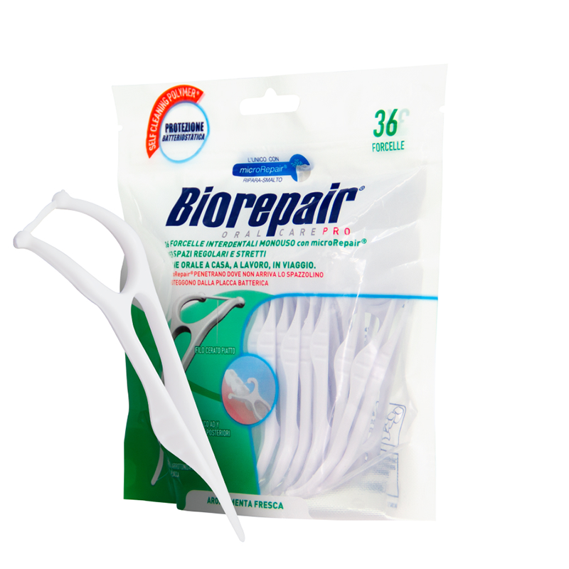 Нити межзубные одноразовые с держателем / Forcelle Interdentale Monouso 36 шт BIOREPAIR купить по оптовым и розничным ценам