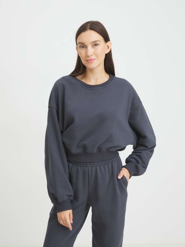 Женский костюм из утепленного футера (свитшот и брюки) SIMONA_EPE/4342349, темно-серый MAISON DAVID купить по оптовым и розничным ценам