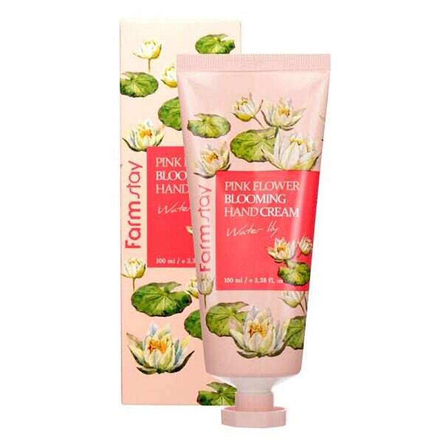 Крем для рук с экстрактом водяной лилии / PINK FLOWER BLOOMING HAND CREAM WATER LILY 100 мл FARMSTAY купить по оптовым и розничным ценам