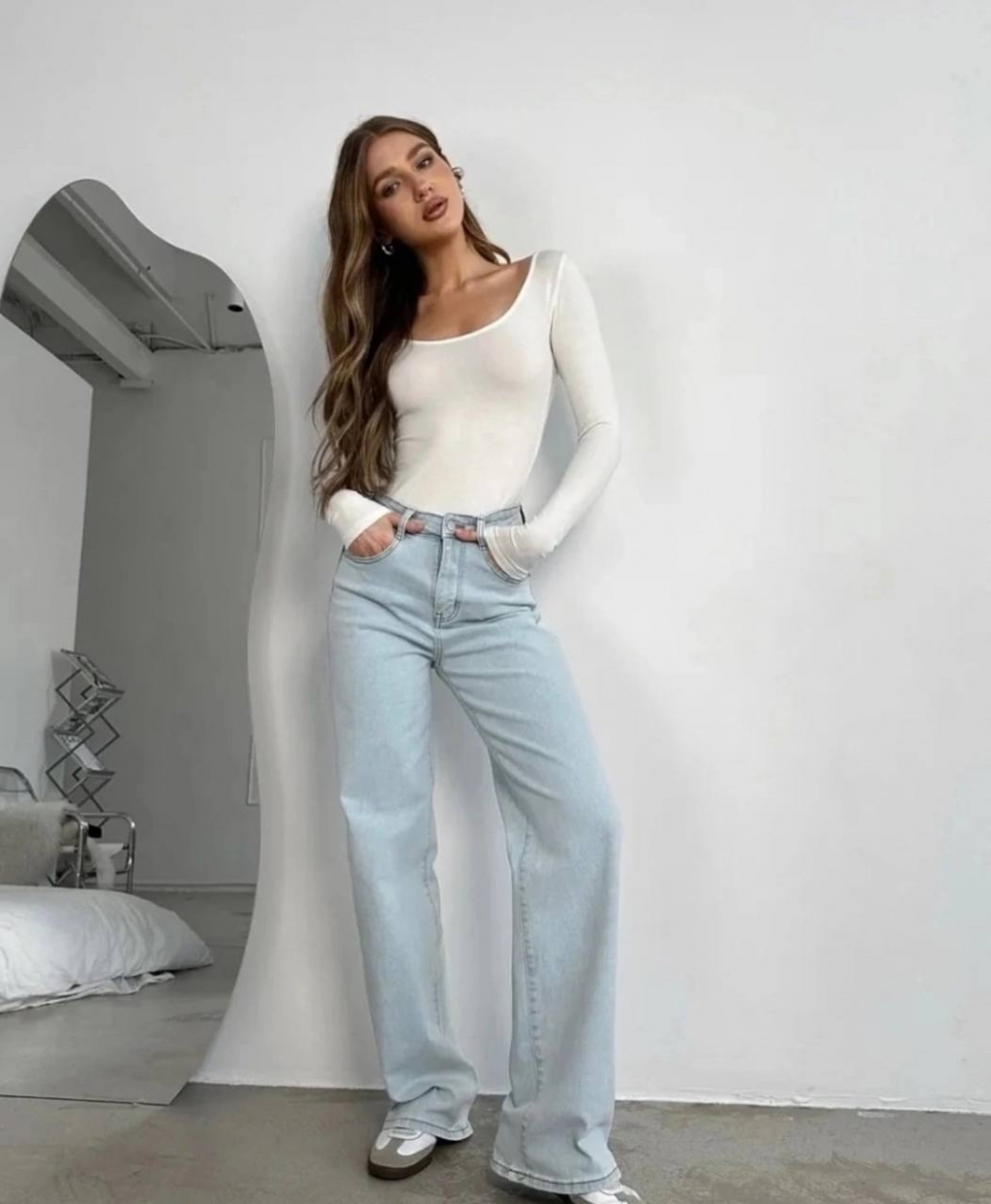 Джинсы трубы SS010