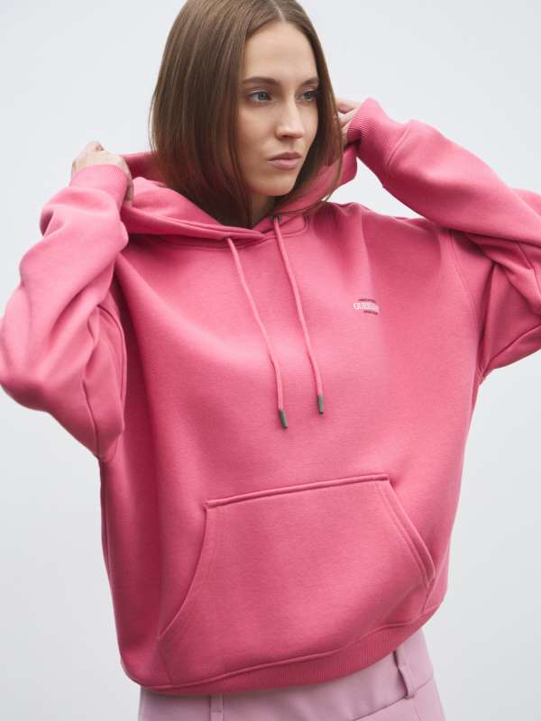 Женское худи GJ HOOD OS AMERICAN TRAD SWEAT W4BQ21KC811/4908967, фуксия Guess jeans купить по оптовым и розничным ценам