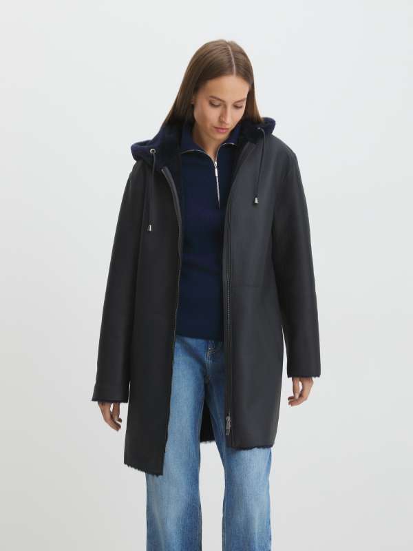 Женская дубленка RV-W7A/3725767, черно-синий MAISON DAVID купить по оптовым и розничным ценам