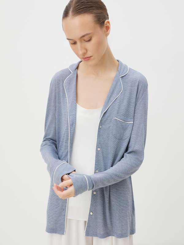 Женская рубашка WARM DAY 6515995/4329517, серо-синий Etam купить по оптовым и розничным ценам