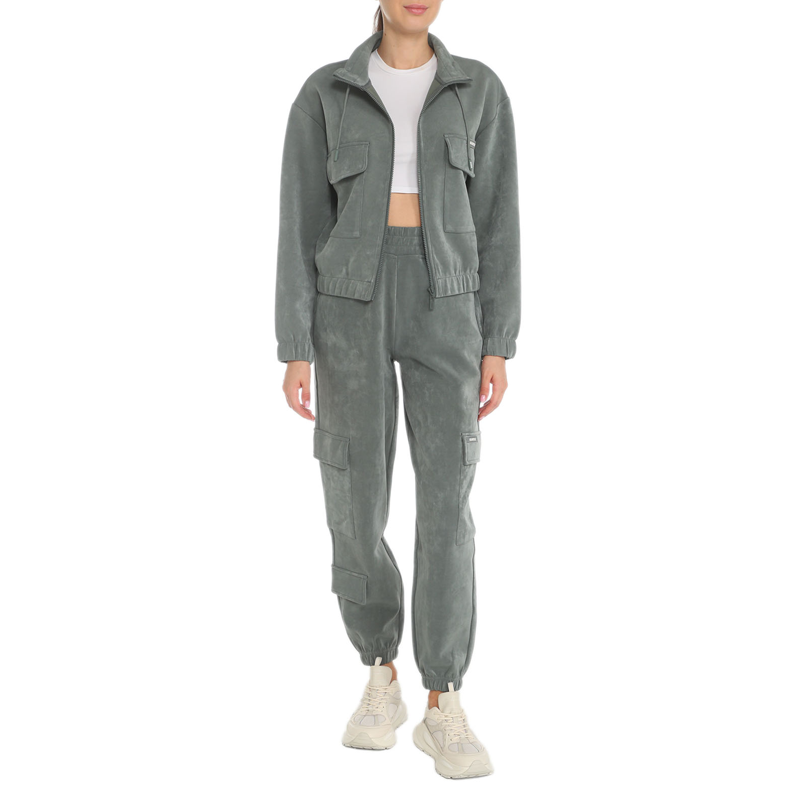 Женская толстовка EUPHEMIA CARGO SWEATSHIRT V3YQ04KBC00/3714288, серо-зеленый Guess купить по оптовым и розничным ценам