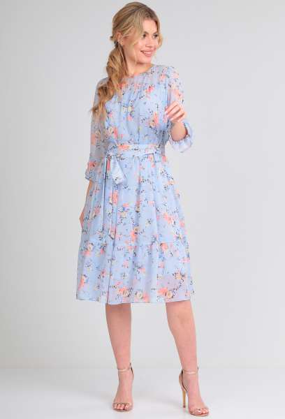 Платье Verita 2202 голубой цветы Verita купить по оптовым и розничным ценам