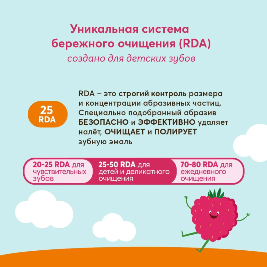 Паста зубная детская 0-3 Мамина малинка (25 RDA) / President 32 г PRESIDENT купить по оптовым и розничным ценам