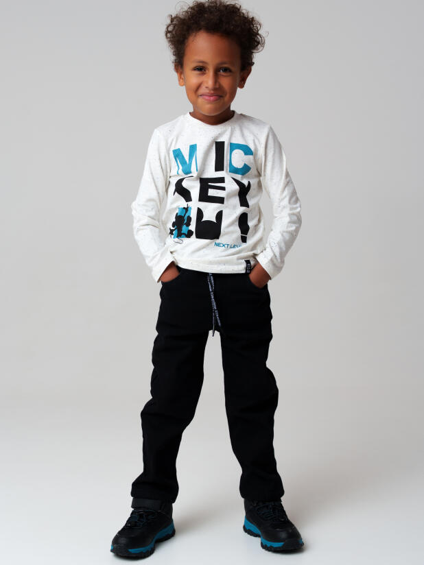 Брюки текстильные джинсовые утепленные флисом для мальчиков 32512283 PlayToday купить по оптовым и розничным ценам