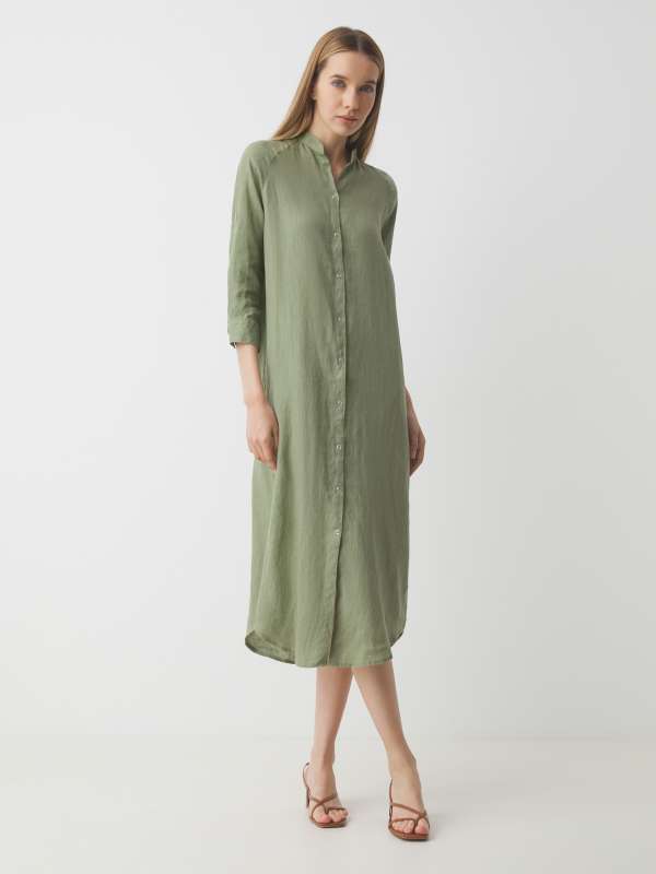 Женское платье-рубашка MLY2117/3611553, серовато-зеленый MAISON DAVID купить по оптовым и розничным ценам