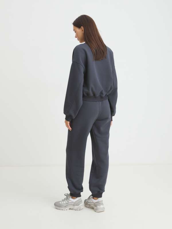 Женский костюм из утепленного футера (свитшот и брюки) SIMONA_EPE/4342349, темно-серый MAISON DAVID купить по оптовым и розничным ценам