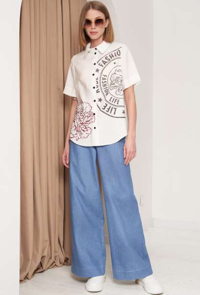 Блуза Gizart 5208 молочный GizArt купить по оптовым и розничным ценам