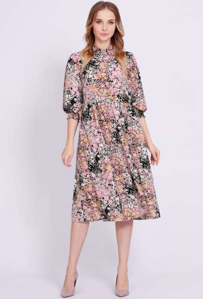 Платье Solei 4144 розовый цветы Solei купить по оптовым и розничным ценам