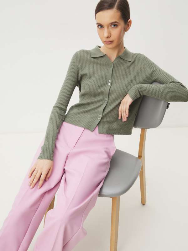 Женский кардиган 30W026/3721245, серо-зеленый MAISON DAVID купить по оптовым и розничным ценам