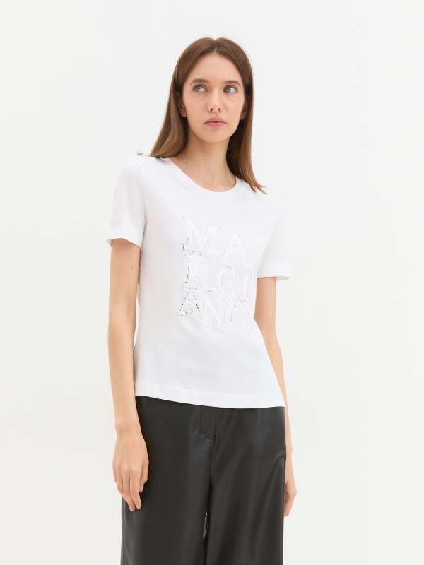Женская футболка FANCY LOGO T-SHIRT 3BGP046138A/4250422, белый Marciano by Guess купить по оптовым и розничным ценам