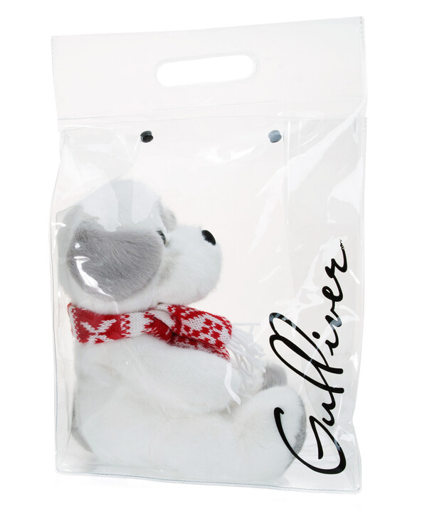 Собачка серо-белая, 23 см, с шарфиком, по имени Снежок, мягкая игрушка Gulliver, коллекция Holiday 78-TP0679A3 Gulliver toys купить по оптовым и розничным ценам