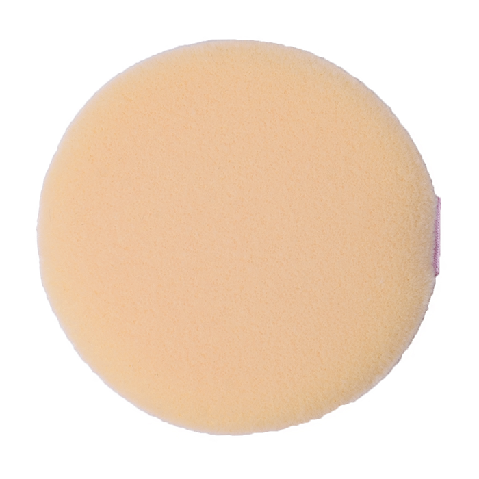 Спонж-пуховка с атласной полоской, маленький, цвет бежевый