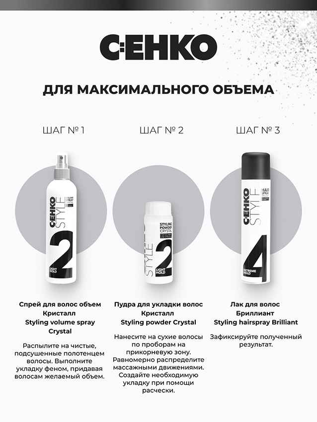 Пудра для укладки волос Кристалл / Style Styling Powder Crystal 15 гр C:EHKO купить по оптовым и розничным ценам