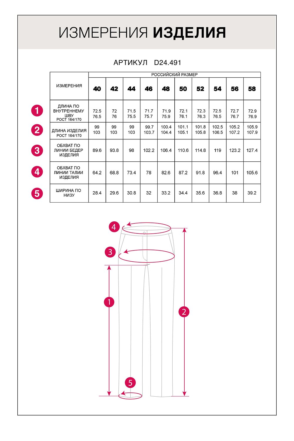 Брюки D24.491/505871 VILATTE купить по оптовым и розничным ценам