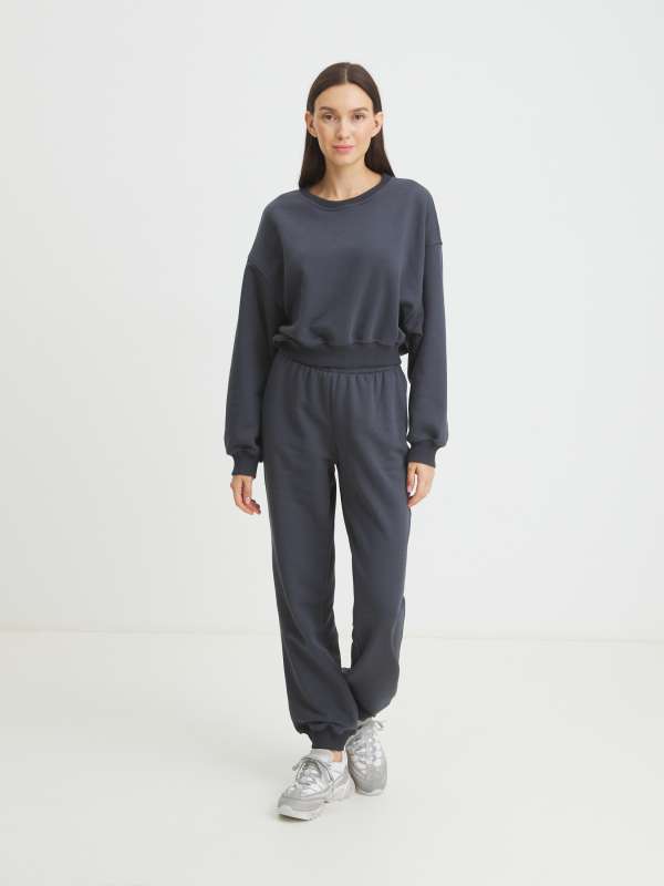 Женский костюм из утепленного футера (свитшот и брюки) SIMONA_EPE/4342349, темно-серый MAISON DAVID купить по оптовым и розничным ценам
