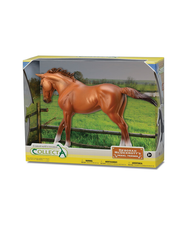 Фигурка лошади Кобыла Чистокровная каштановая 1:12, Deluxe в подарочной упаковке 89579