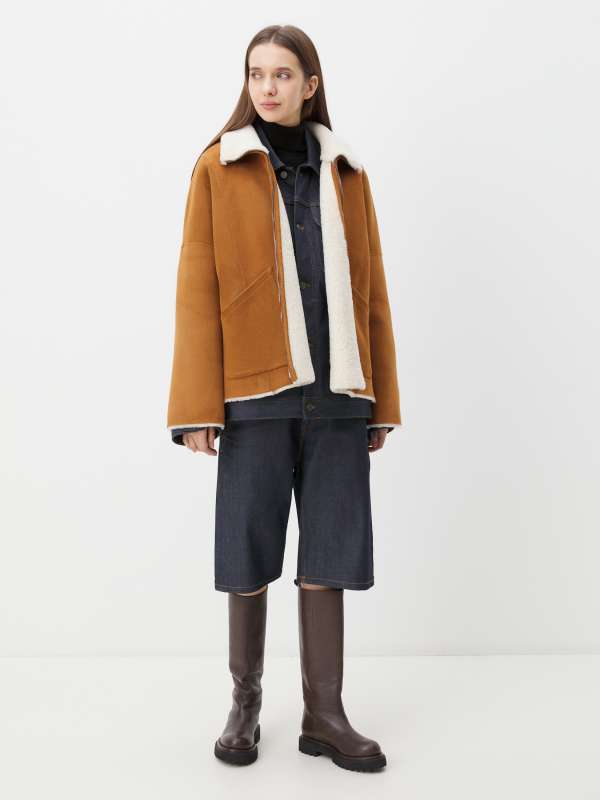 Женская дубленка REGINE_DF/4459538, оранжево-коричневый MAISON DAVID купить по оптовым и розничным ценам