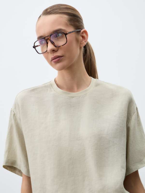 Женская футболка KF042/4603545, зеленовато-бежевый MAISON DAVID купить по оптовым и розничным ценам