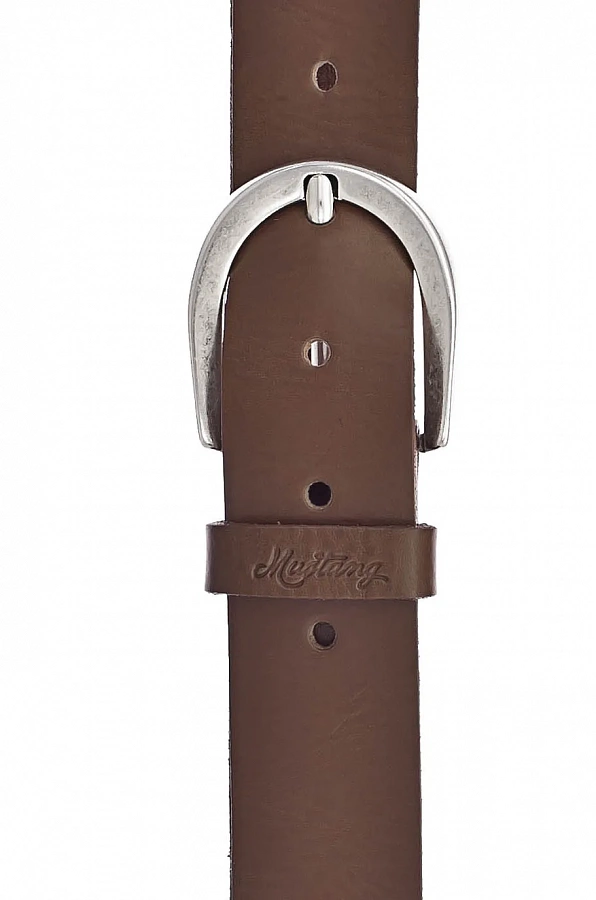 Ремень Leather belt in 35mm with buckle in polished silver cognac MW3015L01-0645 Mustang купить по оптовым и розничным ценам