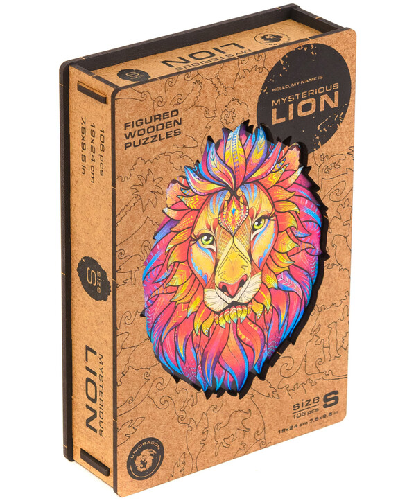 Фигурный пазл / Таинственный Лев / размер Small / Дерево / Unidragon 0Б-00001092