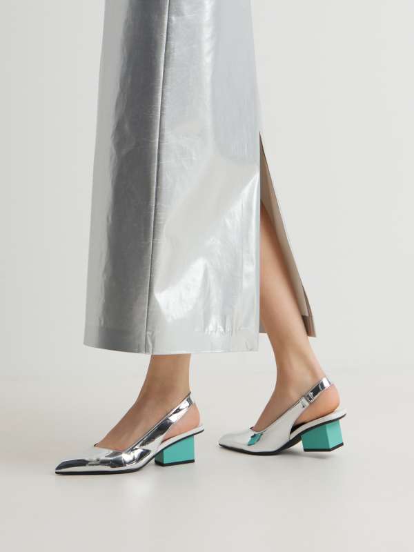 Женские туфли с открытой пяткой (слингбэк) Raila June Raila June/4478645, серебряный UNITED NUDE купить по оптовым и розничным ценам