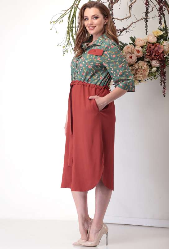 Платье Michel Chic 2011 терракот-зеленый Michel Chic купить по оптовым и розничным ценам