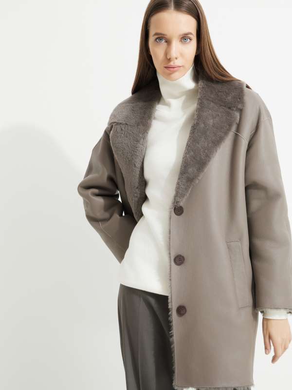 Женская дубленка ROZALI_DF/4348535, коричнево-серый MAISON DAVID купить по оптовым и розничным ценам