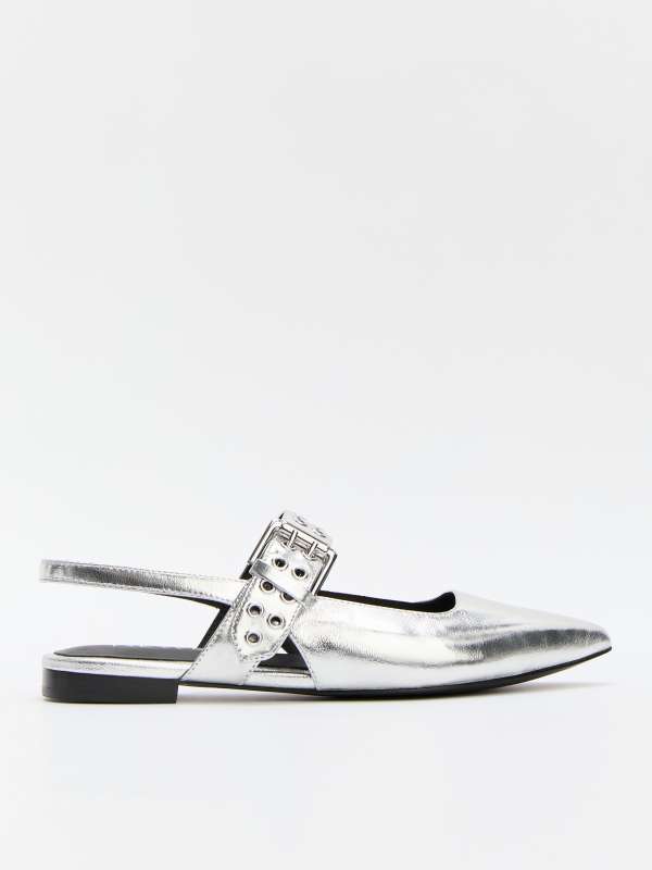 Балетки с открытой пяткой (слинг-бэк) ABRIL 1-29102-44 (K)/4644269, серебряный NEWD купить по оптовым и розничным ценам