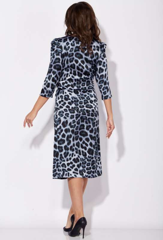 Платье Viola Style 01066 голубой леопард Viola Style купить по оптовым и розничным ценам