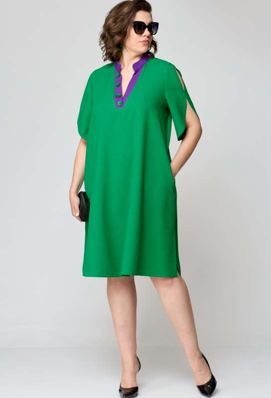 Платье EVA GRANT 7177 зелёно-фиолетовый EVA GRANT купить по оптовым и розничным ценам