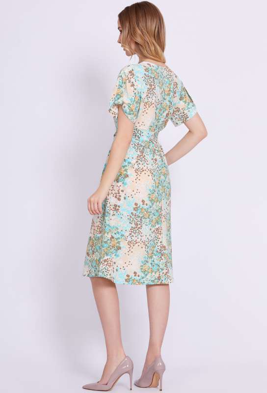 Платье Solei 4588 голубой цветы Solei купить по оптовым и розничным ценам