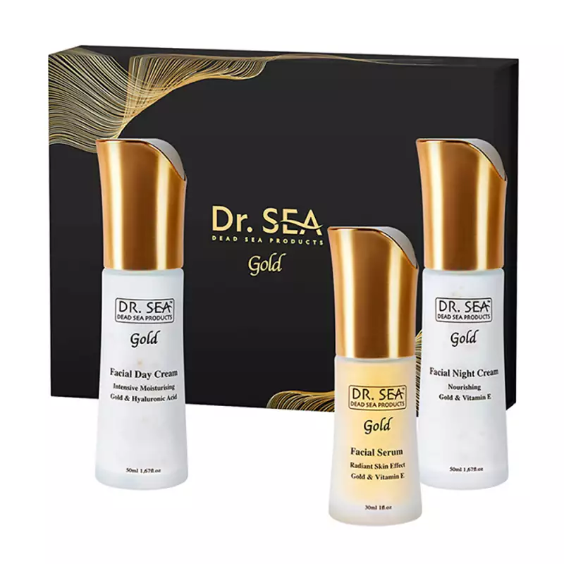 Набор подарочный Комплексный уход 24 часа (дневной крем 50 мл + ночной крем 50 мл + сыворотка 30 мл) DR.SEA GOLD DR.SEA купить по оптовым и розничным ценам