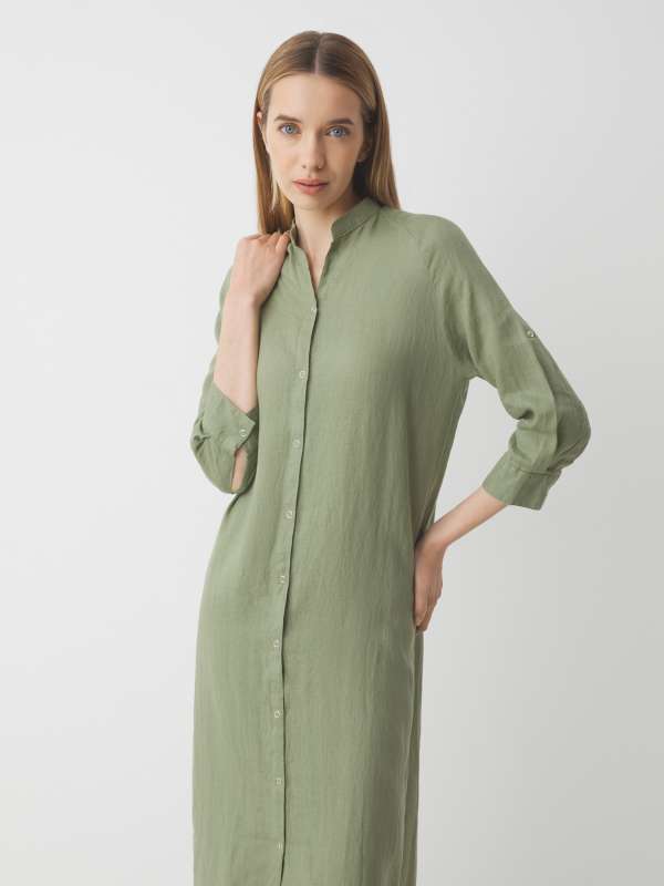 Женское платье-рубашка MLY2117/3611553, серовато-зеленый MAISON DAVID купить по оптовым и розничным ценам
