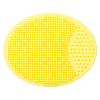 Терка-скраб для лица/тела овальная, силиконовая, 05 желтая