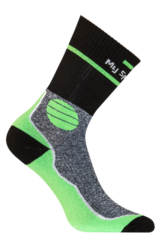 GD9181 Calza Sportiva Corta Nero-Verde