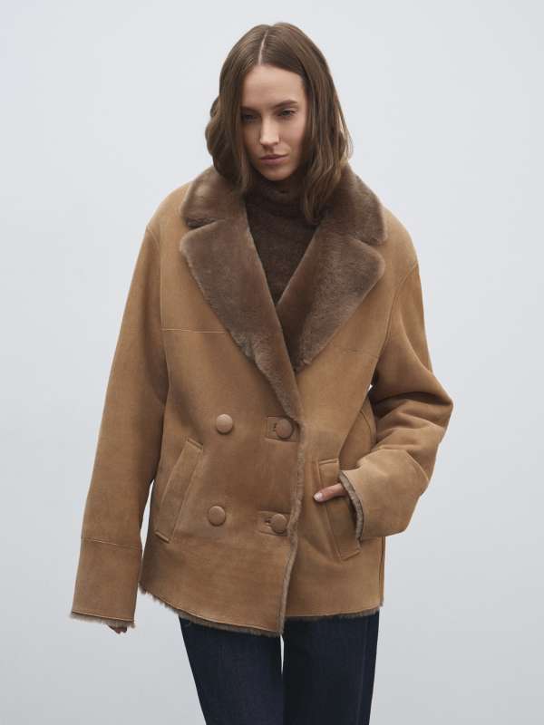 Женская дубленка RENEE_DF/4841033, бежево-коричневый MAISON DAVID купить по оптовым и розничным ценам