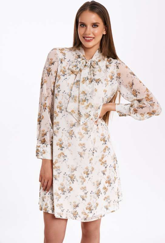 Платье KaVari 1059 молочный цветы KaVari купить по оптовым и розничным ценам