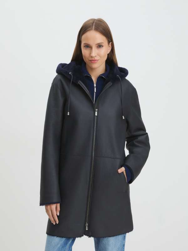Женская дубленка RV-W7A/3725767, черно-синий MAISON DAVID купить по оптовым и розничным ценам