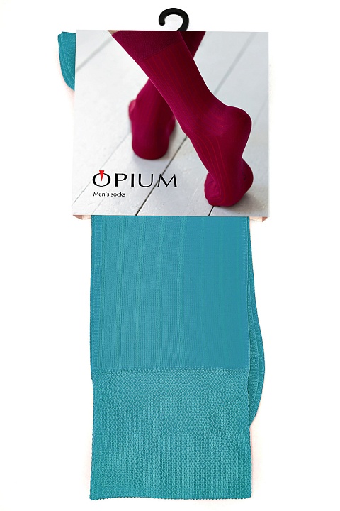 Мужские носки Premium "в рубчик" Морская волна OPIUM купить по оптовым и розничным ценам